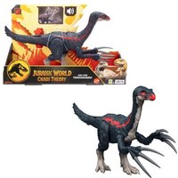 Jurassic World Attacke und Brüllgeräusche Therizinosaurus Dinosaurierfigur, Spielzeug mit Angriffsfunktionen und Geräuscheffekten, Chaostheorie von Mattel GmbH