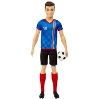 Ken Fußballspieler-Puppe, kurze Haare, Trikot mit der Nummer 10, Fußball, Stol Ken Fußballspieler-Puppe, kurze Haare, Trikot mit der Nummer 10, Fußball, Stol von Mattel GmbH