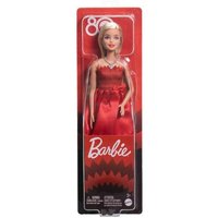 Rubinrote Barbie-Party-Modepuppe zum 80. Jubiläum von Mattel in einem roten Kleid mit Zubehörteilen von Mattel GmbH