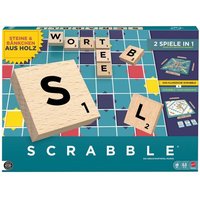 Scrabble Brettspiel, Familienwortspiel mit Buchstabensteinen und Buchstabenbänkchen, zwei Spielmöglichkeiten, deutsche Ausgabe Scrabble Brettspiel, Familienwortspiel mit Buchstabensteinen und Buchstabenbänkchen, zwei Spielmöglichkeiten, deutsche Ausgabe von Mattel GmbH