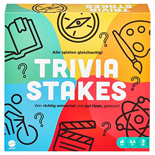 Mattel Games GYH87 - Trivia Stakes, Brettspiel, Quizspiel, Gesellschaftsspiel ab 12 Jahren von Mattel Games