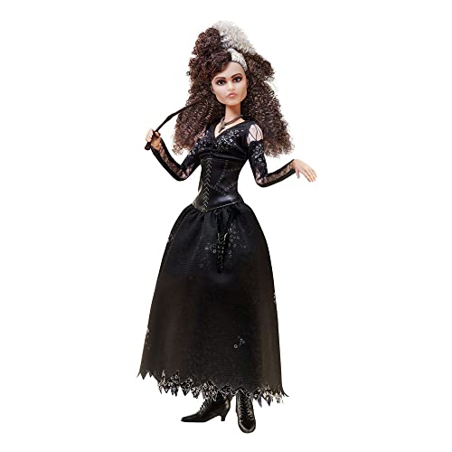 Harry Potter Bellatrix Lestrange Doll - Collectible Doll With Signature Black Dress, Necklace & Wand - Flexible Joints - 10' Tall - Gift for Kids 6+ von Mattel