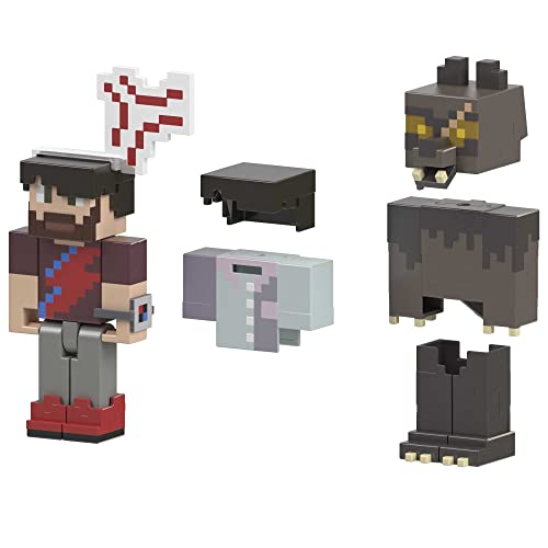 Mattel MINECRAFT Creator Series - Camp Enderwood-Kryptid Actionfigur mit 2 Zubehörsets für individuelle Gestaltung, inklusive 2 DLC-Codes, für Kinder ab 3 Jahren, HNW10 von Mattel