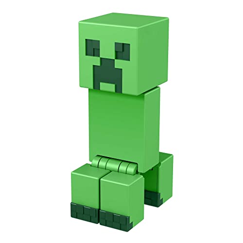 Mattel Minecraft HFC33 - Creeper Action Figur (ca 8 cm), mit 1 Bauportalstück und 1 Zubehörteil, Aufbauspielzeug inspiriert vom Videospiel, Spielzeug zum Sammeln für Fans und Kinder ab 6 Jahren von Mattel Minecraft