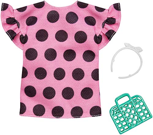 Mattel-Barbie - FXJ13 Fashion - Kleid pink mit schwarzen Tupfen inkl. Tasche und Haarreif, Kleid, Mode, Fashion, Kleidung passend für Barbie Mattel-Barbie - FXJ13 Fashion - Kleid pink mit schwarzen Tupfen inkl. Tasche und Haarreif, Kleid, Mode, Fashion, Kleidung passend für Barbie von Barbie