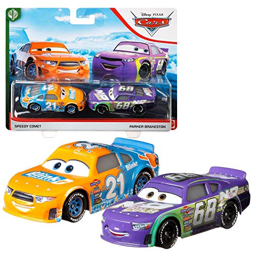 Auswahl Doppelpack | Disney Cars | Fahrzeug Modelle | Die Cast 1:55, Typ:Speedy Comet & Parker Brakeston von Mattel
