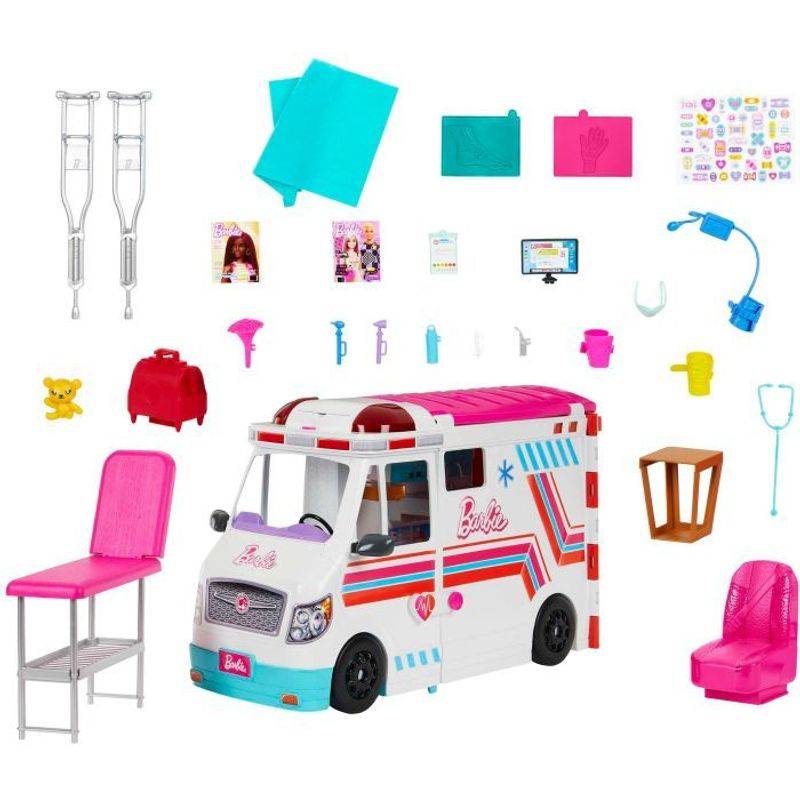 Barbie 2-in-1 Krankenwagen Spielset (mit Licht & Geräuschen) von Mattel Barbie