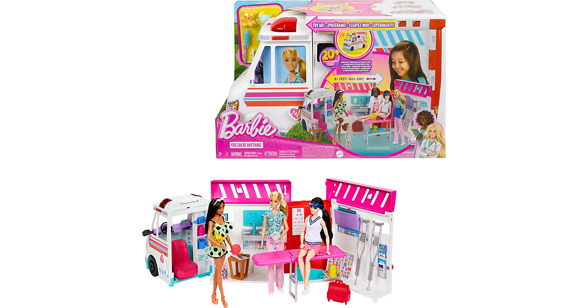 Barbie 2-in-1 Spielset Krankenwagen bunt von Mattel