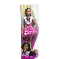 Barbie - Barbie Fashionistas-Puppe mit schwarzem Haar und Karokleid von Mattel