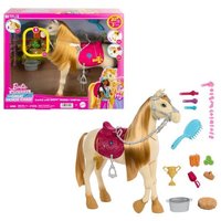 Barbie Mysteries: Das geheimnisvolle Pferdeabenteuer - interaktives Spielzeugpferd mit Geräuschen, Musik und Zubehör von Mattel