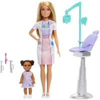 Barbie Zahnärztin-Puppe, blonde Modepuppe, 1 Kinderpuppe, medizinisches Untersuchungszubehör und passende Accessoires von Mattel GmbH