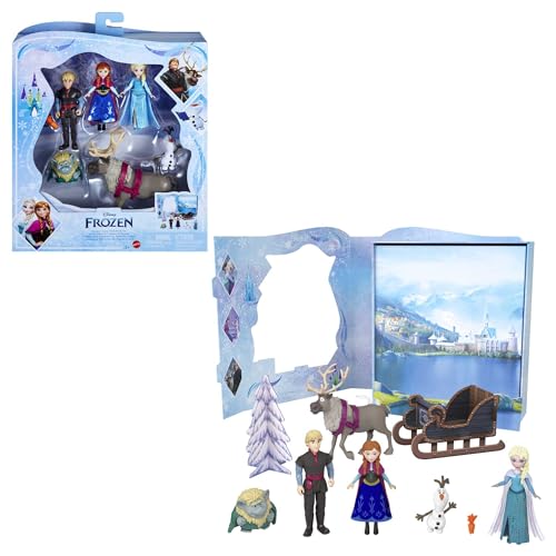 Mattel DISNEY Die Eiskönigin - Märchen-Set mit 6 spielerischen Lieblingsfiguren, interaktiver Verpackung und Zubehör für Kinder, HLX04 von Mattel
