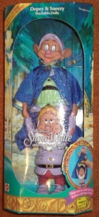 DISNEY'S DOPEY & SNEEZY STACABLE DOLLS von Mattel