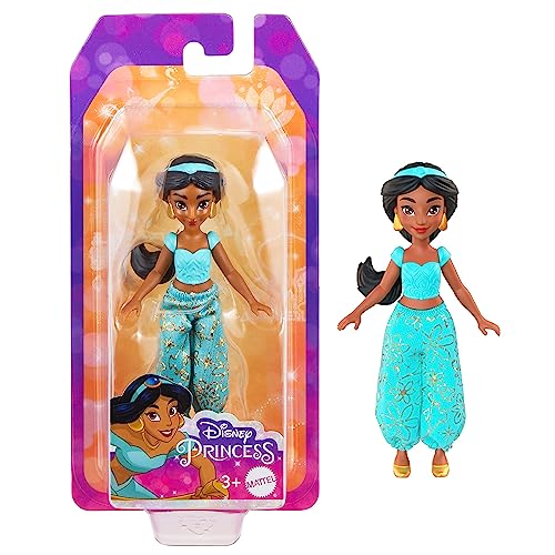 Disney Prinzessinnen – MTHLW79 – Puppe mit Gelenken, 9 cm – Charakter Jasmin von Mattel