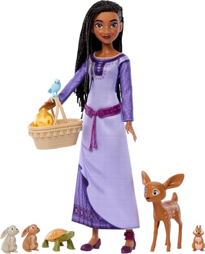 Disney Wish Asha Puppe mit Rosenwaldtieren HPX27 MATTEL von Mattel