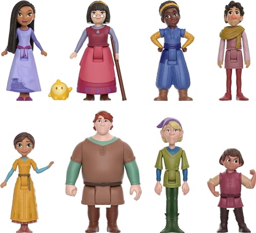 Mattel Disneys Wish Die Teens-Pack aus 8 beweglichen Minipuppen und Sternenfigur, HPX36 von Mattel