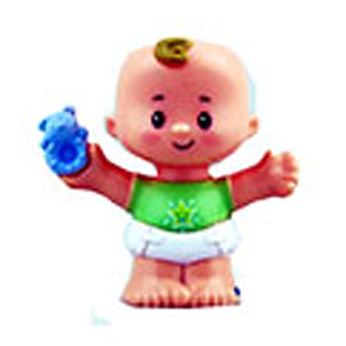 Ersatzteil für Fisher-Price Little People Cuddle 'n Play Nursery Spielset – GKP70 ~ Baby Boy Figur ~ Blonde Haare ~ grünes Shirt mit Stern von Mattel