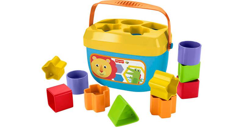 Fisher-Price Babys erste Bausteine, Motorikwürfel, Steckspiel, Bauklötze, Steckwürfel mehrfarbig von Mattel