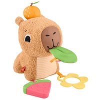 Fisher-Price sensorisches Babyspielzeug Kuschel-Capybara Plüschtier mit Beißring und Rassel für Neugeborene von Mattel GmbH