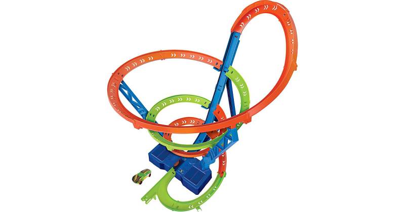 Hot Wheels Crash Spirale Trackset, Auto-Rennbahn inkl. 1 Spielzeugauto mehrfarbig von Mattel