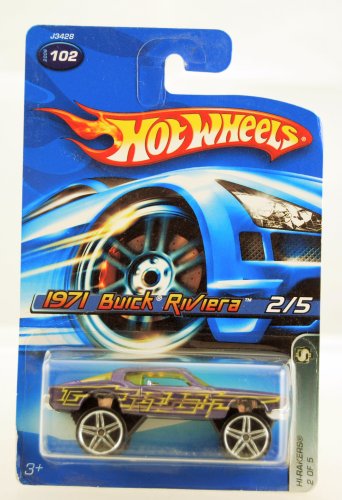 Hot Wheels - 2006 - Hi-Rakers Series - 2/5 - 1971 Buick Riviera - #102 - Purple Custom Paint - Limited Edition - Collectible von Mattel