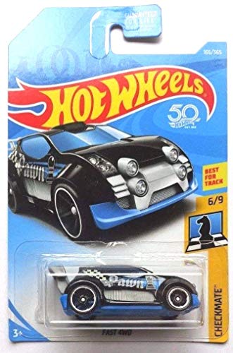 Hot Wheels 2018 50th Anniversary Checkmate Fast 4WD (Pawn) 166/365, Black von Mattel