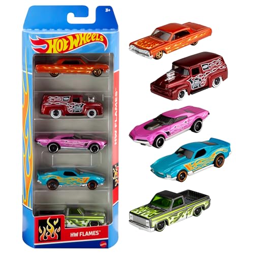 Hot Wheels Autos Set, 5er Pack, Verschiedene Modelle von Spielzeugautos, Maßstab 1:64, mit realistischen Details, Auto Spielzeug, Stile variieren, Spielzeug ab 3 Jahre, 1806 von Hot Wheels