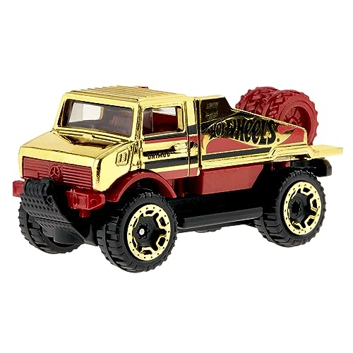 Hot Wheels Die-Cast Collectible Vehicle - 55th Anniversary Black and Gold Edition ~ Inspired by Mercedes-Benz Unimog U 1300 L Truck ~ 3/6 von Mattel