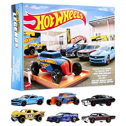 Hot Wheels HW Legends-Multipack - 6 legendäre Fahrzeuge, authentische Deko, 1:64 Maßstab, für Kinder ab 3 Jahren, HLK50 von Hot Wheels