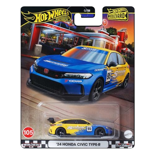 Hot Wheels Modellauto Honda Civic Type R '24 - Die Cast Maßstab 1:64 - Länge 7 cm - HRT61 - Serie Boulevard 105 von Hot Wheels