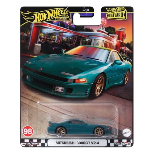 Hot Wheels Modellauto Mitsubishi 3000GT VR 4 - Die Cast Maßstab 1:64 - Länge 7 cm - HRT68 - Serie Boulevard 98 von Mattel
