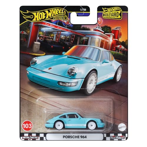 Hot Wheels Modellauto Porsche 964 - Die Cast Maßstab 1:64 - Länge 7 cm - HRT73 - Serie Boulevard 103 von Mattel