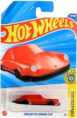 Hot Wheels Porsche 911 Carrera Clip [Rot] Experimotoren 6/10, 187/250, Maßstab 1:64, Druckguss-Auto von Mattel