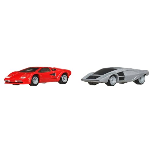 Hot Wheels Premium Car Culture 2er-Pack Fahrzeuge im Maßstab 1:64, Einzigartige Zusammenstellungen, Real-Riders-Reifen, Metall-/Metall-Karosserie, Spielzeug für Sammler, JBL02 von Mattel