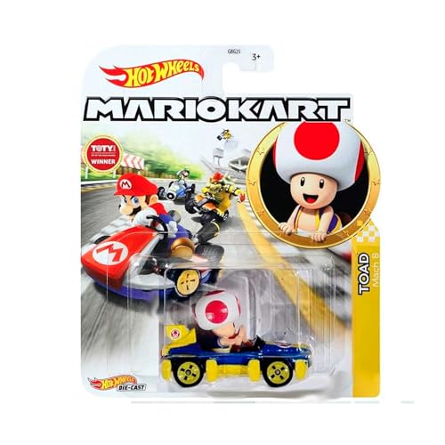 Hot Wheels DieCast-Modell Toad Kart MACH 8 Version von SUPER Mario Kart Maßstab 1:64 – 5 cm von Hot Wheels