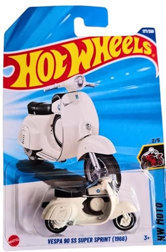 Hot Wheels Vespa 90 SS Super Sprint (1966) [Weiß], HW Moto 2/5, 177/250, Maßstab 1:64, Druckguss-Auto von Mattel