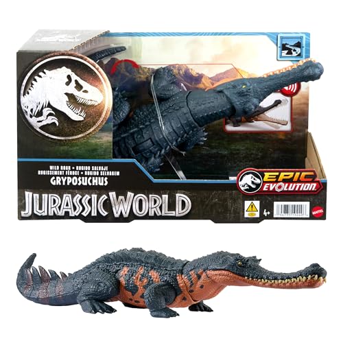 Mattel JURASSIC WORLD Wild Roar Gryposuchus - Spielzeug mit Angriffbewegung-Bewegung und Brüllgeräusch, kompatibel mit Jurassic World Play-App, für Kinder ab 4 Jahren, HTK71 Mattel JURASSIC WORLD Wild Roar Gryposuchus - Spielzeug mit Angriffbewegung-Bewegung und Brüllgeräusch, kompatibel mit Jurassic World Play-App, für Kinder ab 4 Jahren, HTK71 von Mattel