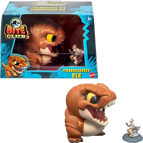 Mattel Jurassic World Bite Club Dinosaurier-Actionfigur & Zubehör, Tyrannosaurus Rex mollig-stilisiertes Spielzeug-Sammelstück Mattel Jurassic World Bite Club Dinosaurier-Actionfigur & Zubehör, Tyrannosaurus Rex mollig-stilisiertes Spielzeug-Sammelstück von Mattel