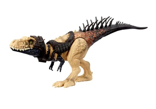 Jurassic World Dinosaurier-Spielzeug, Bistahieversor Gigantic Trackers große Spezies Actionfigur mit Angriffsbewegung und Tracking-Ausrüstung, digitaler Spielspaß, HLP27 von Mattel