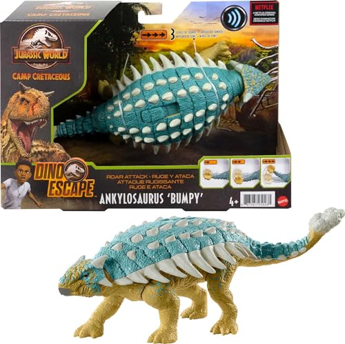 Jurassic World GWY27 - Brüllattacke Ankylosaurus Camp Cretaceous, bewegliche Gelenke, realistische Form, Angriffsfunktion und Geräusche, Pflanzenfresser, Dinosaurier Spielzeug für Kinder ab 4 Jahren Jurassic World GWY27 - Brüllattacke Ankylosaurus Camp Cretaceous, bewegliche Gelenke, realistische Form, Angriffsfunktion und Geräusche, Pflanzenfresser, Dinosaurier Spielzeug für Kinder ab 4 Jahren von Mattel
