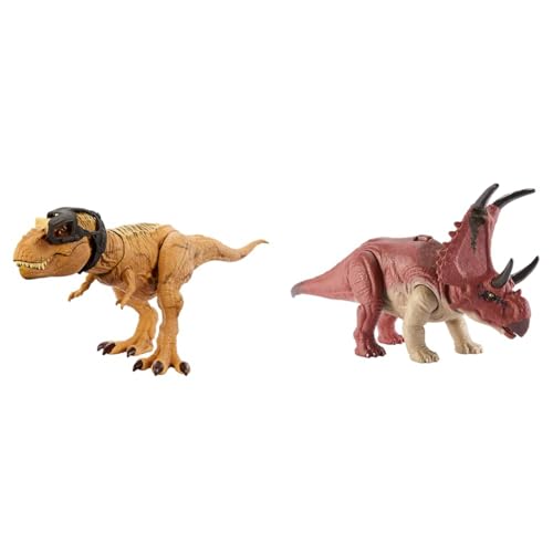 Jurassic World Jagen Und Zermalmen Tyrannosaurus-Rex & Jurassic World Wild Roar Diabloceratops - Mittelgroßer Spielzeugdinosaurier mit Brüllgeräuschen und Track-Code für Augmented Reality, HLP16 Jurassic World Jagen Und Zermalmen Tyrannosaurus-Rex & Jurassic World Wild Roar Diabloceratops - Mittelgroßer Spielzeugdinosaurier mit Brüllgeräuschen und Track-Code für Augmented Reality, HLP16 von Mattel