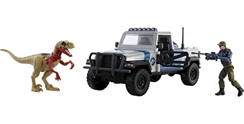 Jurassic World Truck Set Atrociraptor Dinosaurier & Menschliche Figur Filmfahrzeug mit Destruct Smash Area Spielzeuggeschenk mit angeschlossenem Digitalspiel Jurassic World Truck Set Atrociraptor Dinosaurier & Menschliche Figur Filmfahrzeug mit Destruct Smash Area Spielzeuggeschenk mit angeschlossenem Digitalspiel von Mattel