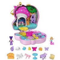 MATTEL HCG20 Polly Pocket Einhorn Schatulle mit Meerjungfrauen-Figur inkl. Zubehör von Mattel