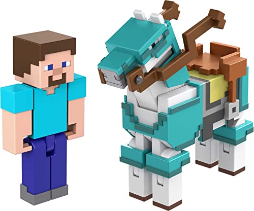 MINECRAFT Craft-a-Block 2er-Pack - Steve und Pferd mit Rüstung, Zubehörteile, bewegliche Gelenke, für Kinder ab 6 Jahren, HDV39 MINECRAFT Craft-a-Block 2er-Pack - Steve und Pferd mit Rüstung, Zubehörteile, bewegliche Gelenke, für Kinder ab 6 Jahren, HDV39 von Mattel