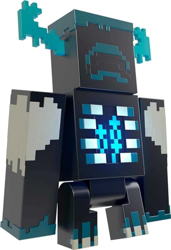 MINECRAFT Wärter Figur - Actionfigur mit Lichtern, Geräuschen und Angriffsmodus, für abenteuerlustige Videospieler und Fans ab 6 Jahren, HHK89 von Mattel