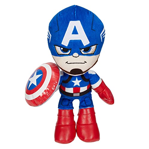 Marvel GYT42 - Captain America Plüschfigur, 20 cm Superheldenfigur aus weichem, angenehmen Material, Geschenk zum Sammeln für Kinder und Fans ab 3 Jahren[Exklusiv bei Amazon] von Mattel