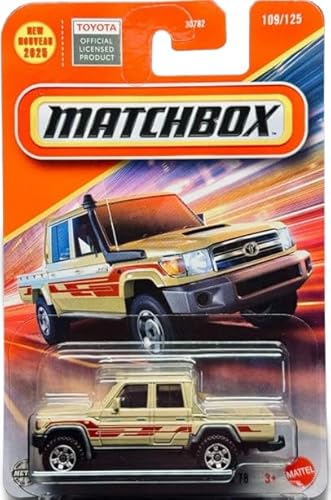 Matchbox '17 Toyota Landcruiser 78 [Tan], 109/125, Maßstab 1:64, Druckguss-Auto von Mattel