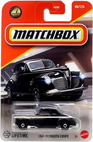 Matchbox 1941 Plymouth Coupe [Schwarz] 66/125, Maßstab 1:64 Druckguss-Auto von Mattel
