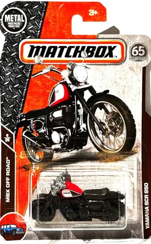 Matchbox 2018 MBX Off Road Yamaha SCR 950 (Motorrad) 89/125, Schwarz und Rot von Matchbox
