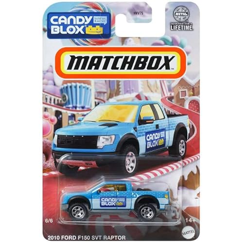 Matchbox Ford F150 SVT Raptor Diecast Auto, Blau, Maßstab 1:64, Candy Blox Serie 6/6 von Mattel
